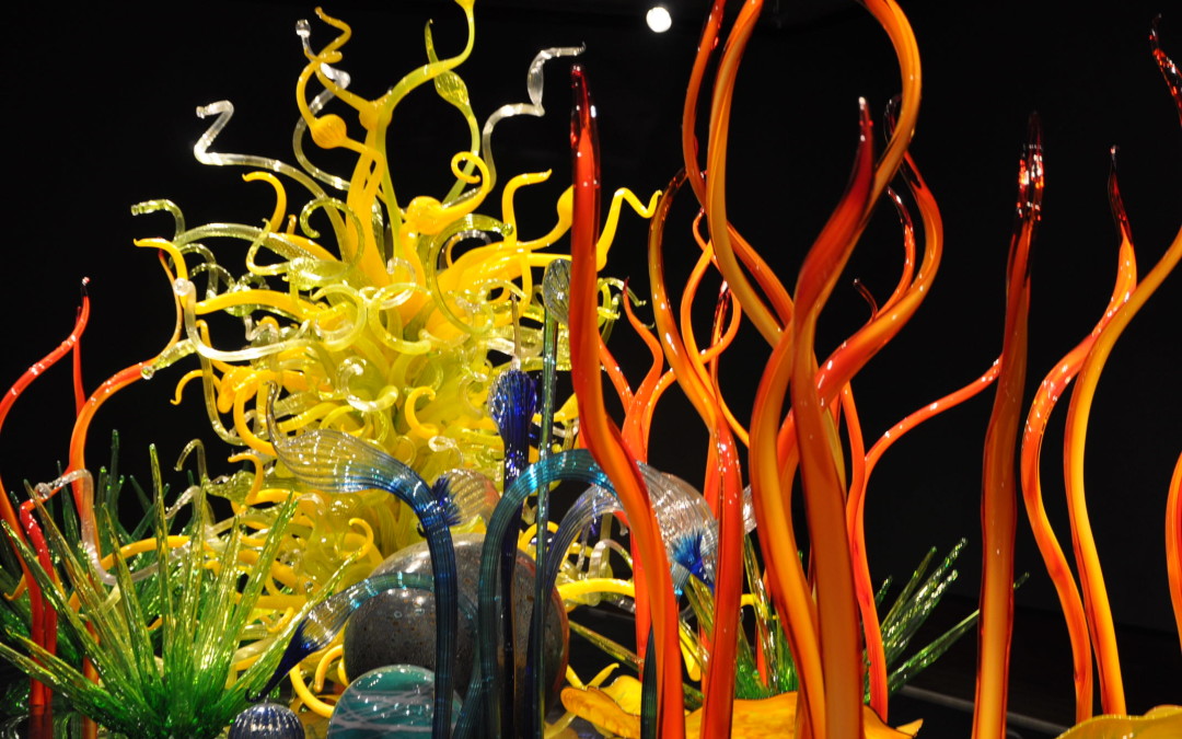 All Day Option Chilhuly Sculptures and Water Colour Painting